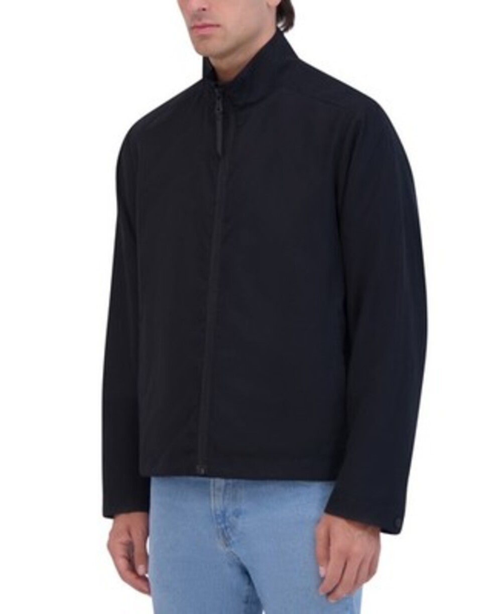 Robert Graham Lightweight Peached Stand Collar Jacket Men's L Black Zip Closure